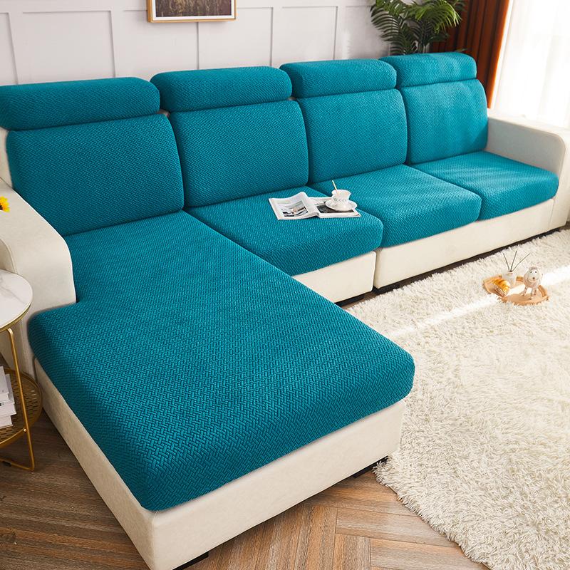 Thick Cushion Cover Fitted Sofa Covers Living Room Washable Stretch Jacquard Seat Cover Furniture Protector Sectional Sofa S032