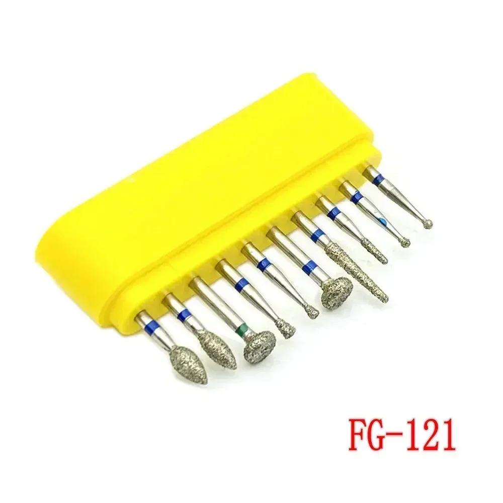 10pcs/box Dental Diamond Burs Drill FG Diamond 1.6mm Shank for High Speed Handpiece Burs