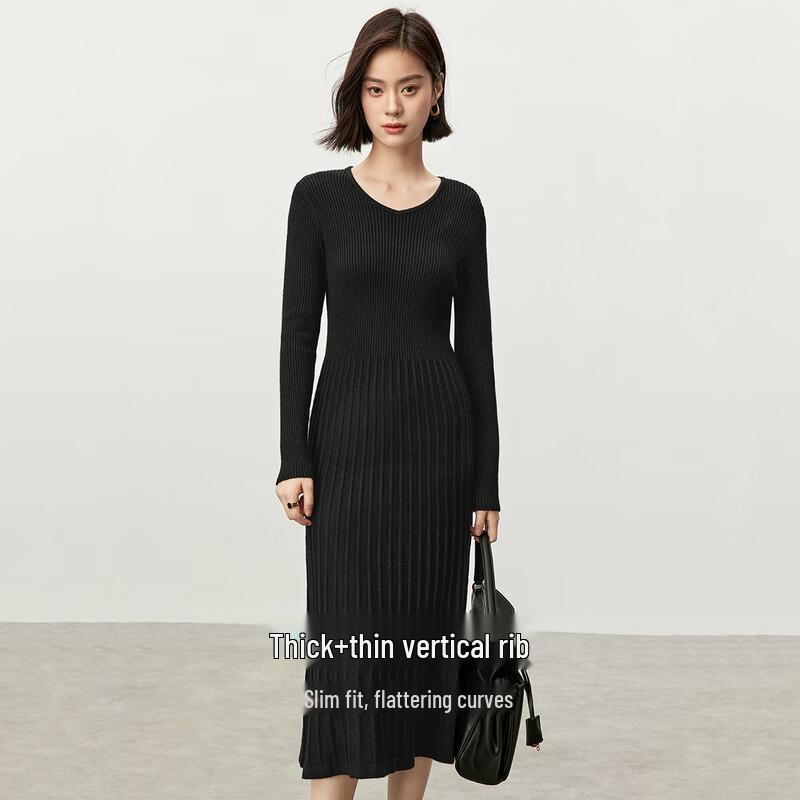 Shangdubila Women's Winter Warm Knitted Long Dress
