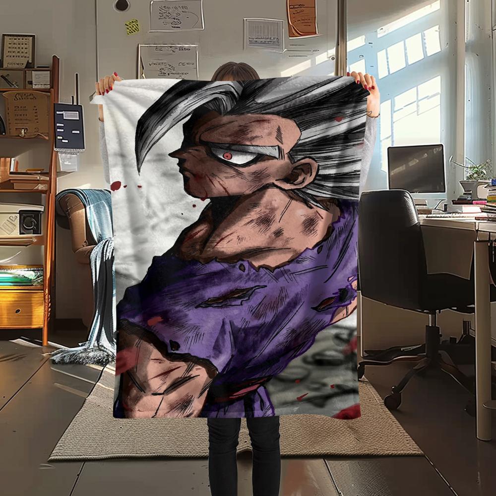 Anime Dragon Ball pattern Flannel Blanket, High quality Comfortable for All Seasons, Home Decor, Warmth and Comfort, Perfect for Gifts.