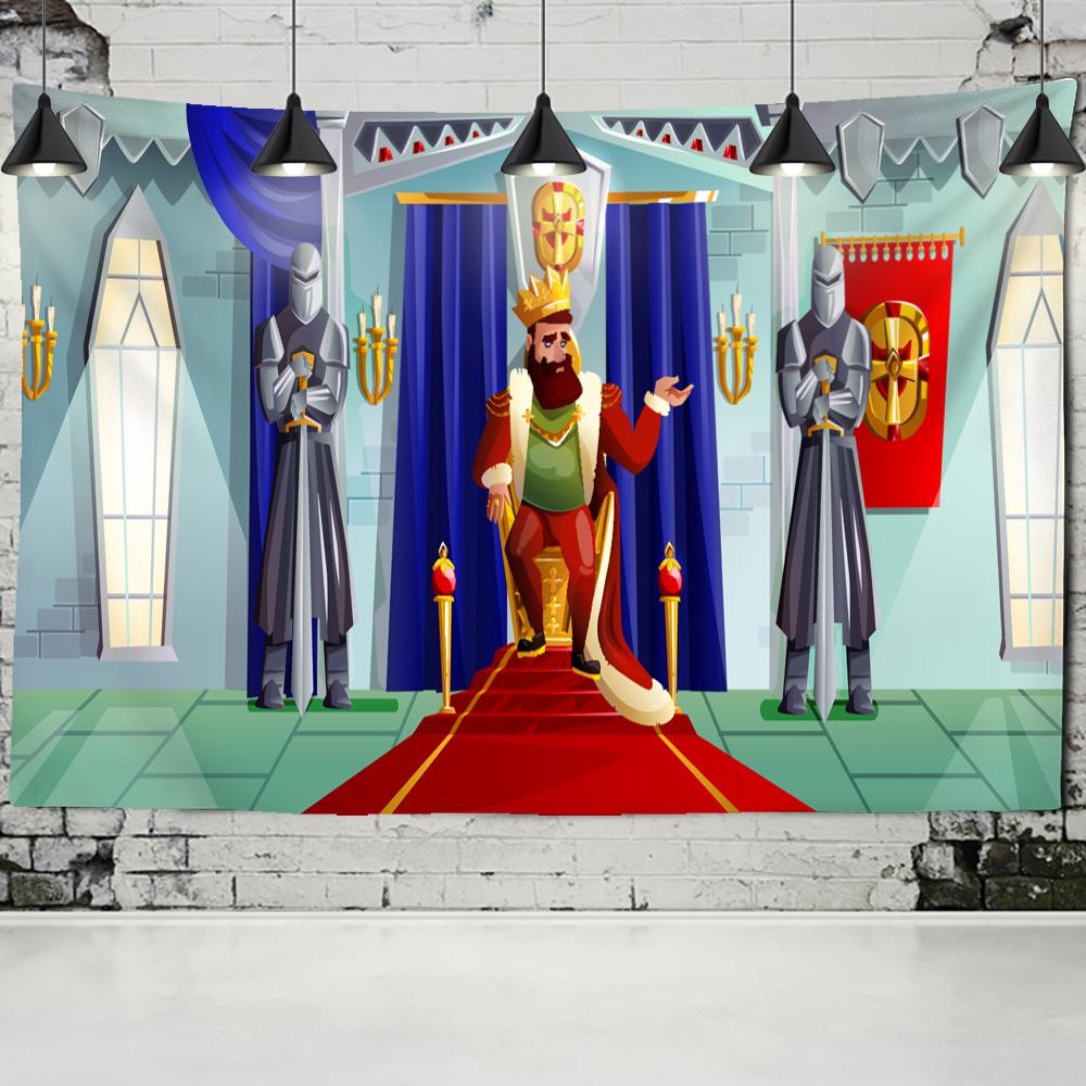 Královský palác gobelín Nástěnná karikatura Krásný dětský pokoj Domácí dekorace Hippy bohémská zeď látka na pozadí