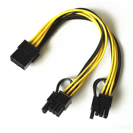 Cablu Splitter de Alimentare PCI-E 6-pin la Placă Grafică GPU 2x 8-pin PCI Express