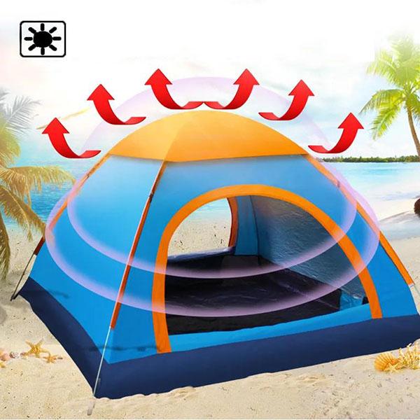 3 Colors Outdoor Tent 3-4 People Fully Automatic Camping Thickening Rain-proof Tent Quick-opening Large Space Double-door Tent