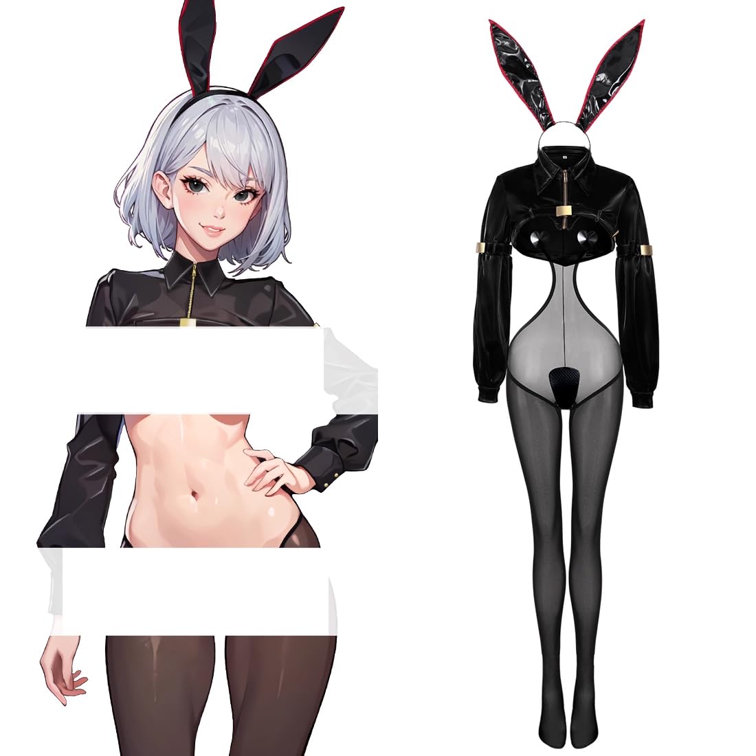 

Куртка Litany Black Reverse Bunny, Костюм девушки-зайчика Токутайша, Костюм для косплея, ПУ кожа (M)