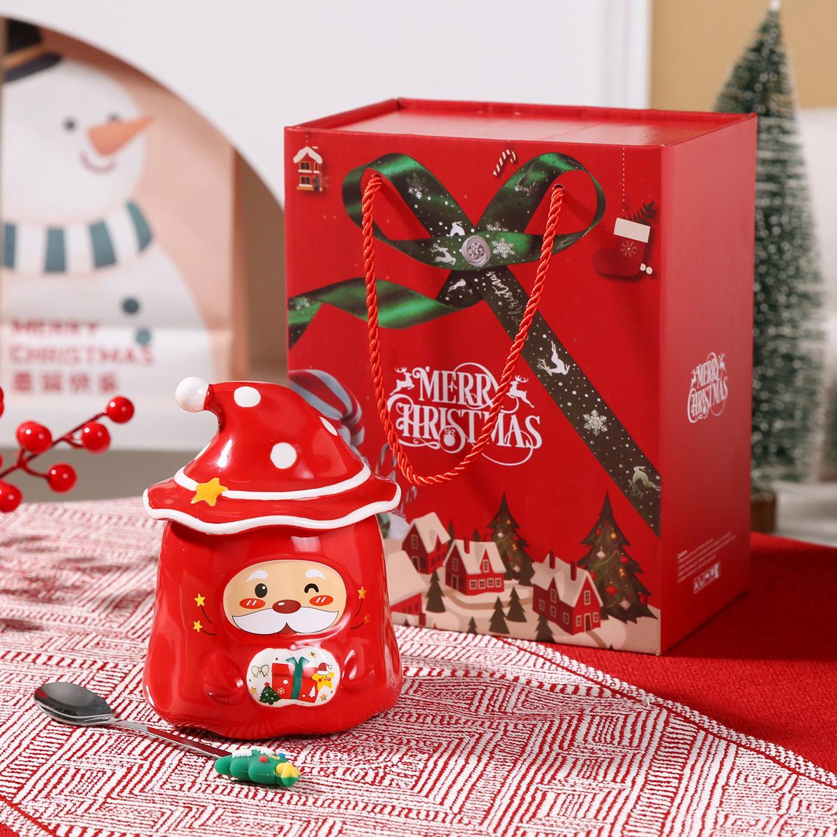 Premium Creative Christmas Gift Gift Ceramic Cup Santa Mug Souvenir Gift Water Cup Couple Cup Strong Strong Strong 401-500ml