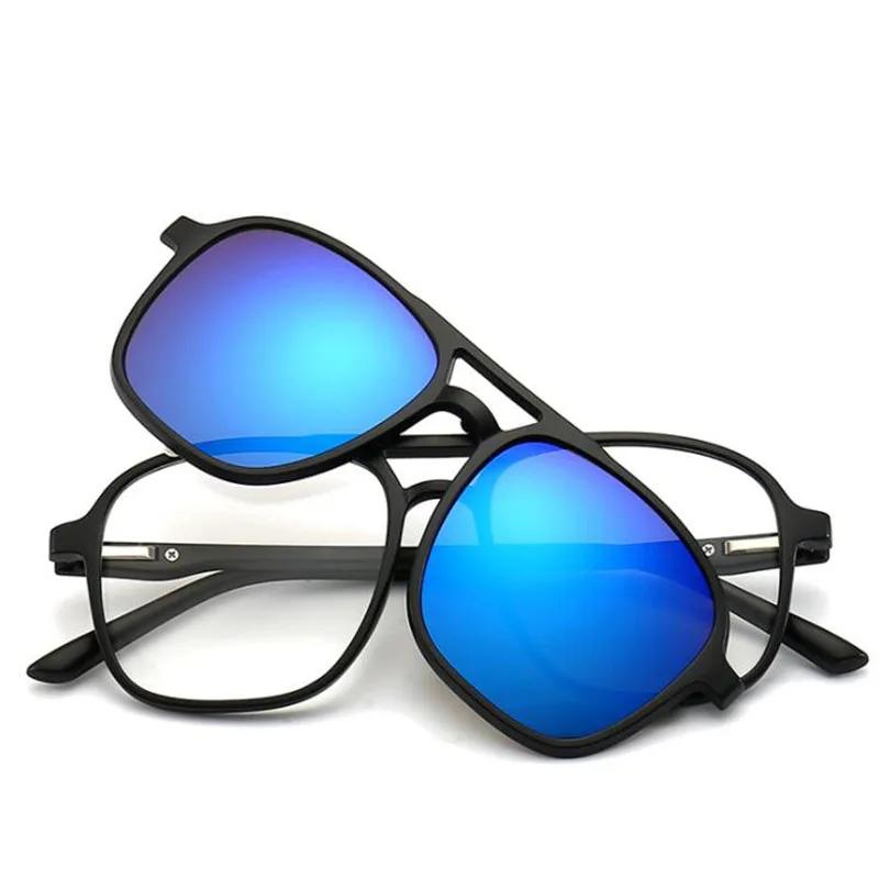 2333 Magnet Clip Big Double Beam Myopia Sun Glasses Prescription 0 -0.5 -0.75 -1.0 -2.0 -3.0 -4.0 -5.0 To -6.0 0