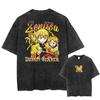 Japan Anime Demon Slayer Agatsuma Zenitsu Print T Shirt Men Washed Cotton T-shirts Manga Casual Tee Harajuku Male Vintage Tshirt