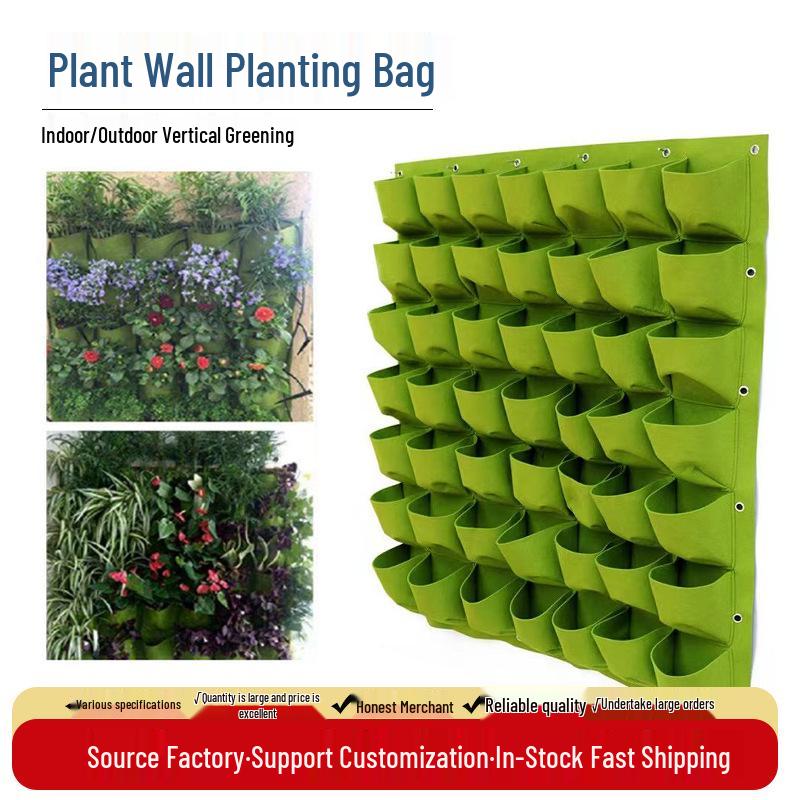 Vertical Wall Hanging Grow Bags for Balcony Greening and Flower Planting