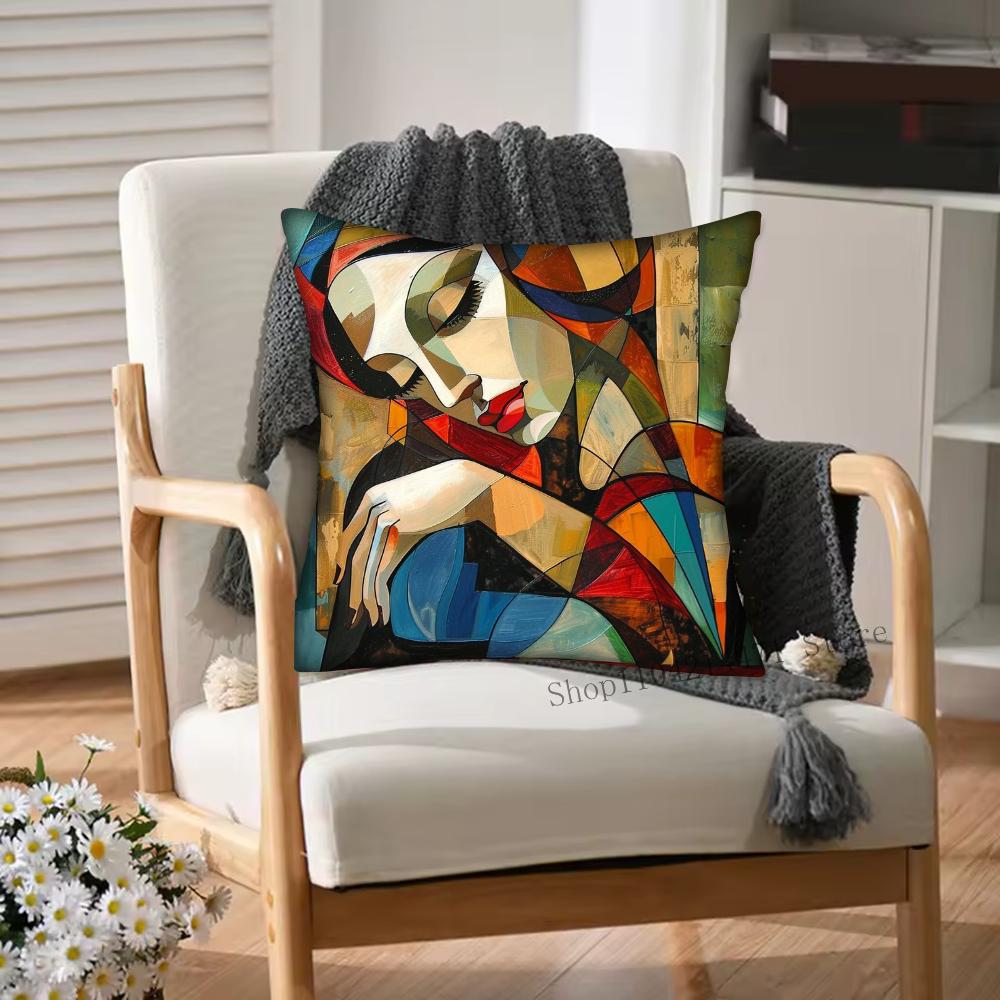 1pc Picasso Famous Paintings Art Pillow Case Square Bedroom Sofa Leisure Comfort Cushion Car Living Room Home Decoration