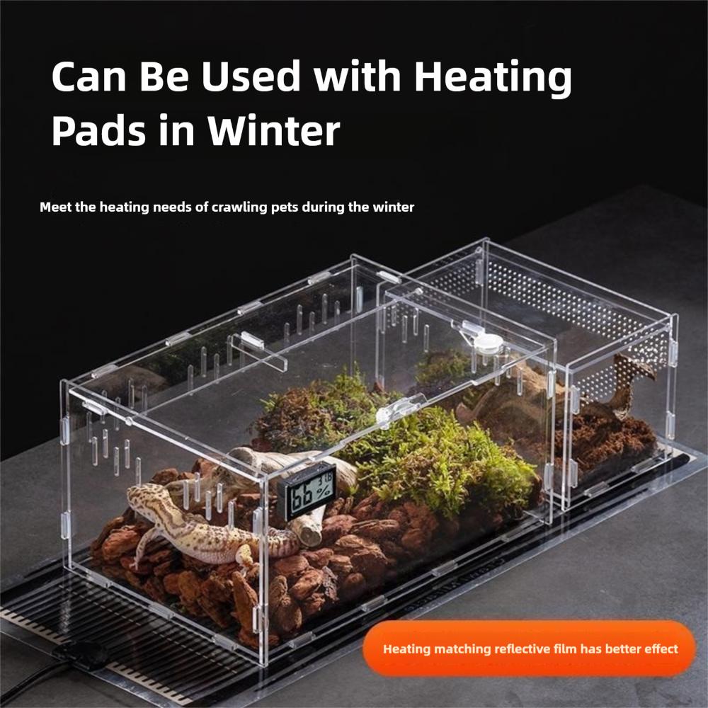 Anti-Escape Reptile Habitat Clear Spider Feeding Case Durable Lizard Breeding Box  for Chameleon