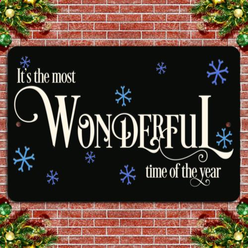 Celebrate the Most Wonderful Time on Black with SnowflakesAluminumtin sign 20x30cm(7.8x11.8inch)
