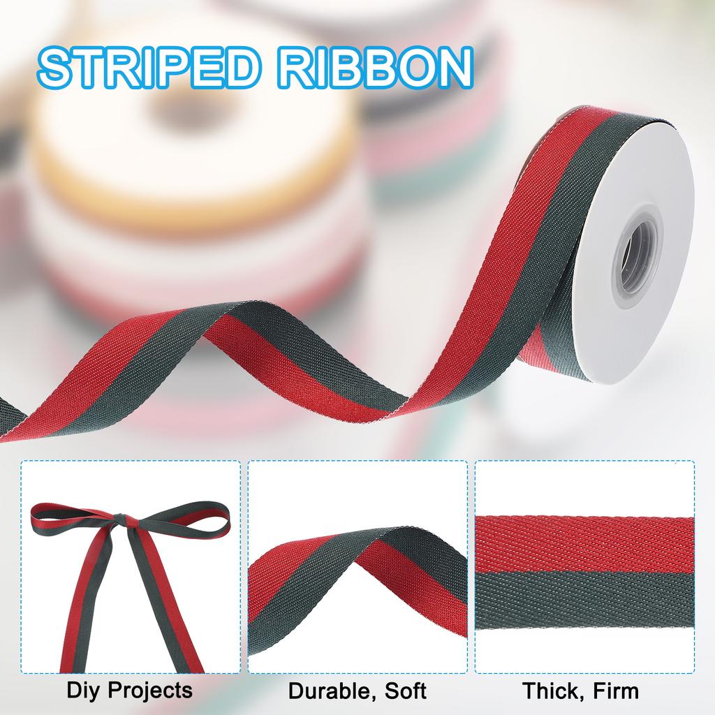 9.8 Yards Christmas Striped Ribbon Ribbon Candy Roll Garland Gift Wrapping Wreaths Bows Gift Box Packaging Holiday Decoration