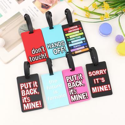 PVC Luggage Check-in Anti Loss Identification Card Sleeve, Label, Three-dimensional Soft Rubber Tag, European and American Retro Style
