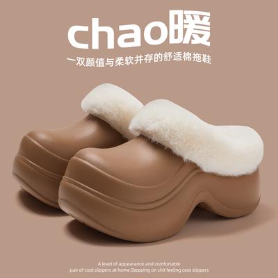 2025 New Cotton Slipper Bag Heel Winter Simple Thick-soled Non-slip Plush Warm Cotton Shoes