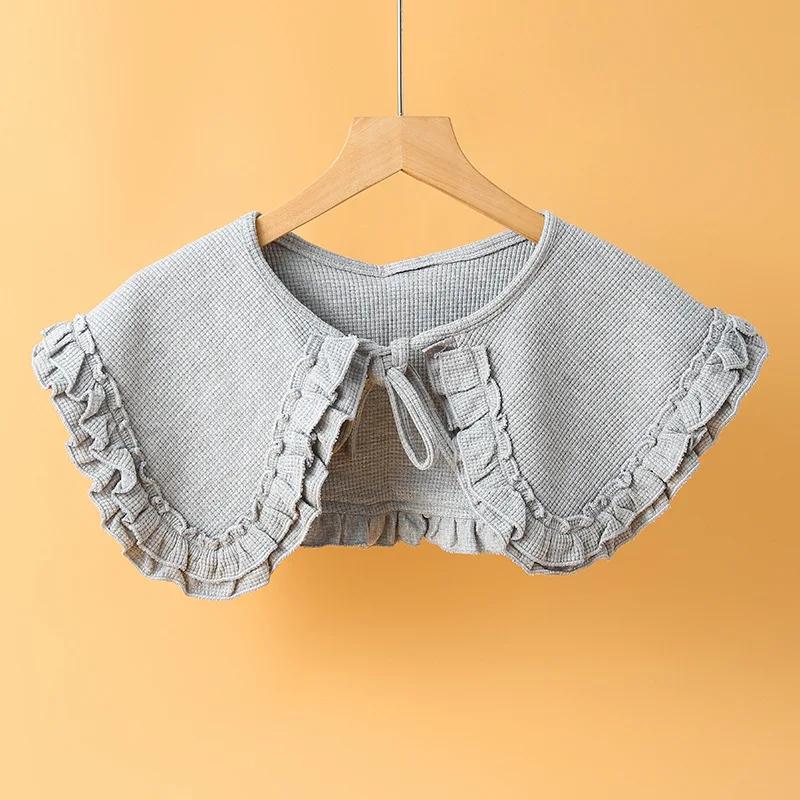 Korean Big Lapel Fake Collars Shawl Shoulder Wraps Detachable Collar for Women False Collar Shirt Vintage False Collar