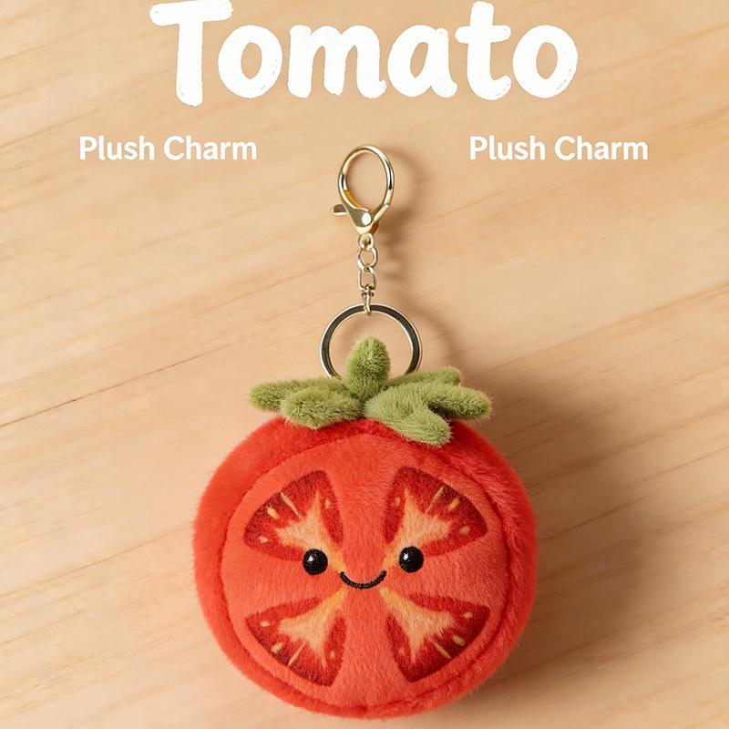 Cute Tomato Slice Keychain – Kawaii Food Bag Charm for Backpacks, Adult Fashion Accessory Gift, Non-Toy Collectible
