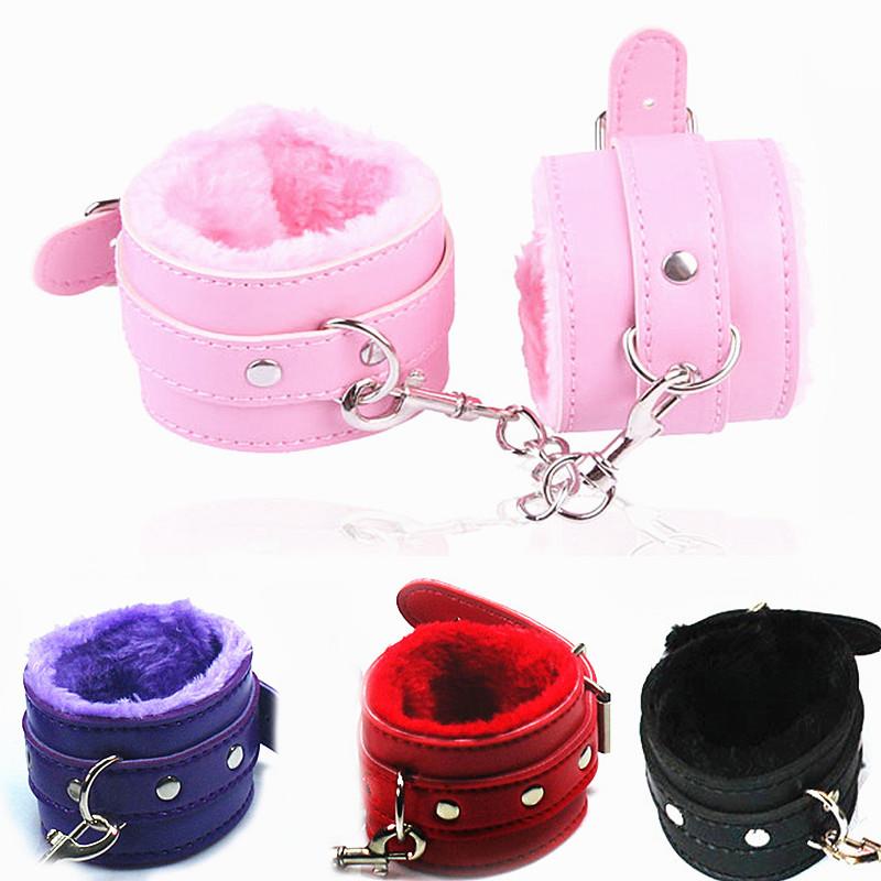 Sex Toys Handcuffs 1Pair PU Leather Restraints Bondage Cuffs Roleplay Tools Erotic Handcuffs for Couples GameSex Products