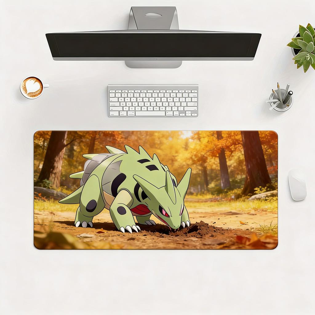 Pokemon Mega Tyranitar Crystal Power Scene Extended Gaming Mouse Pad Large Desk Mat