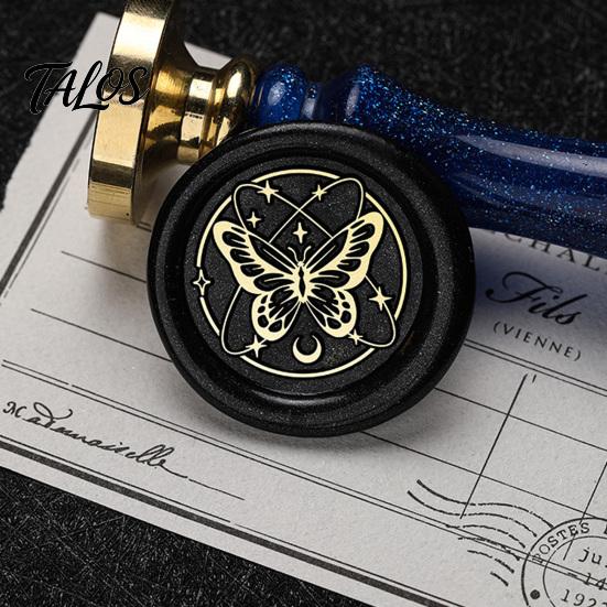 Fantasy Theme Handbook Collage Vintage European Magic Themed Wax Seal Stamp Head, Solid Brass Exquisite Artistic Craft Engraved Sealing Head