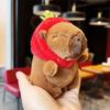 Capybara Plush Keychain Adorable Soft PP Cotton Small Stuffed Animal Pendant for Backpack Bag