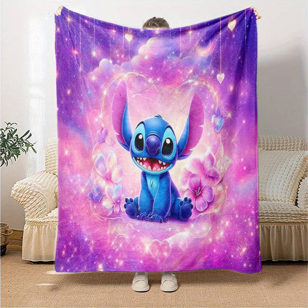 Sparkle Heart Stitch Flannel Blanket Super Soft Warm Cozy Blanket for Sofa Bed Office Travel All‑Season Home Decor Gift