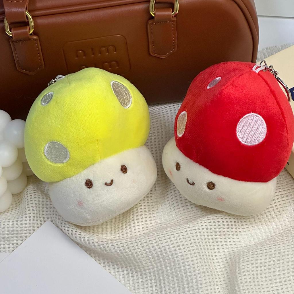 Cute Cartoon Mushroom Plush Keychain Doll