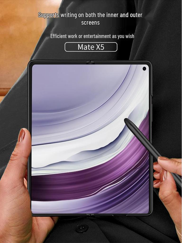 GKK Magnetic Leather Case Stand with Wireless Bluetooth Mouse & Keyboard for Huawei Mate X5/Xs2/X3 Foldable Screen