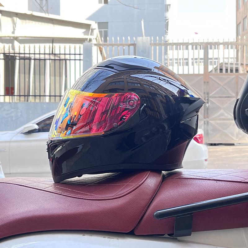 Motorcycle Helmet Full Helmet Can Be Equipped with Bluetooth Headset Men's Four-season Electric Bicycle Riding Helmet