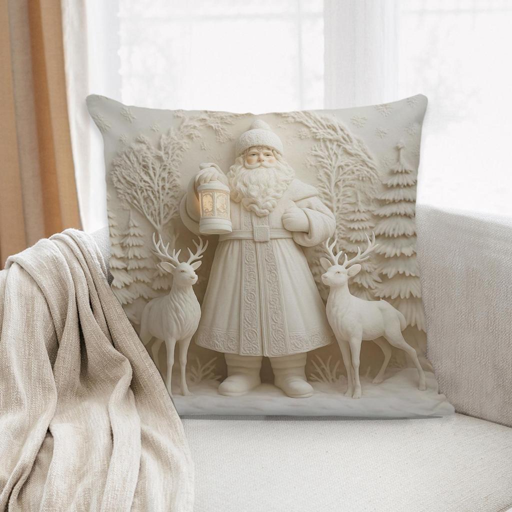 Pillow Covers For Couch 17x17inch Modern Christmas Decor Throw Pillow Case Cute Home Room Bedroom Couch Bed Patio Porch House