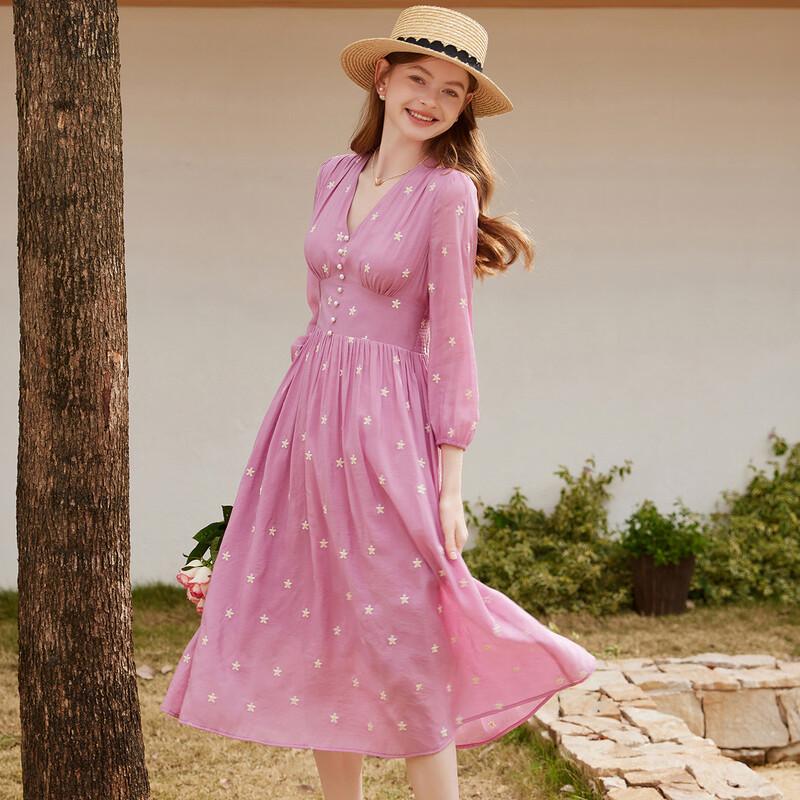 

Elegant V-Neck High-Waist Tea Dress EU 38