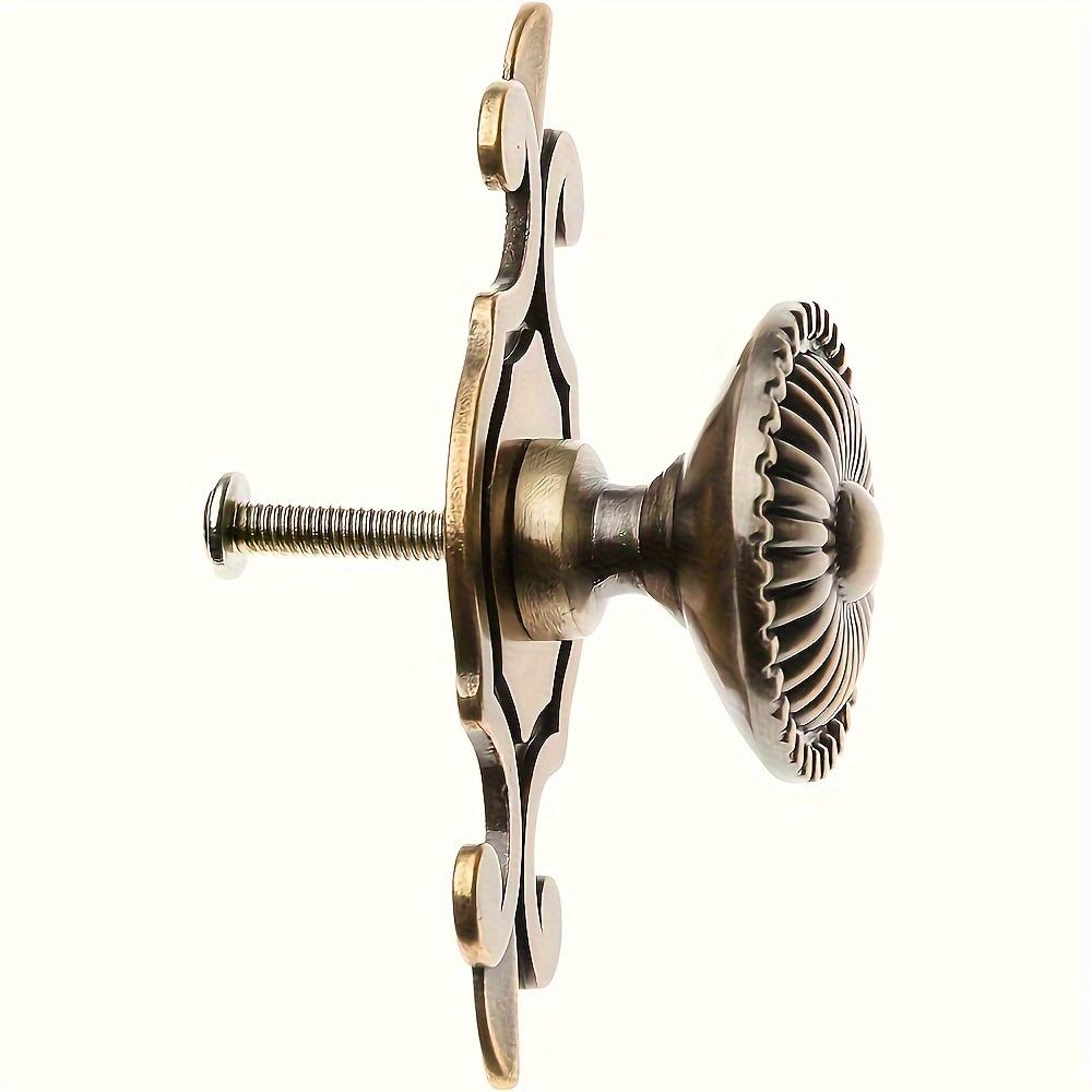 5pcs Bronze Zinc Alloy Drawer Pulls, 2.911.26 Inch Vintage Round Metal with Back Plate, Perfect for Dresser & Cabinet Furniture