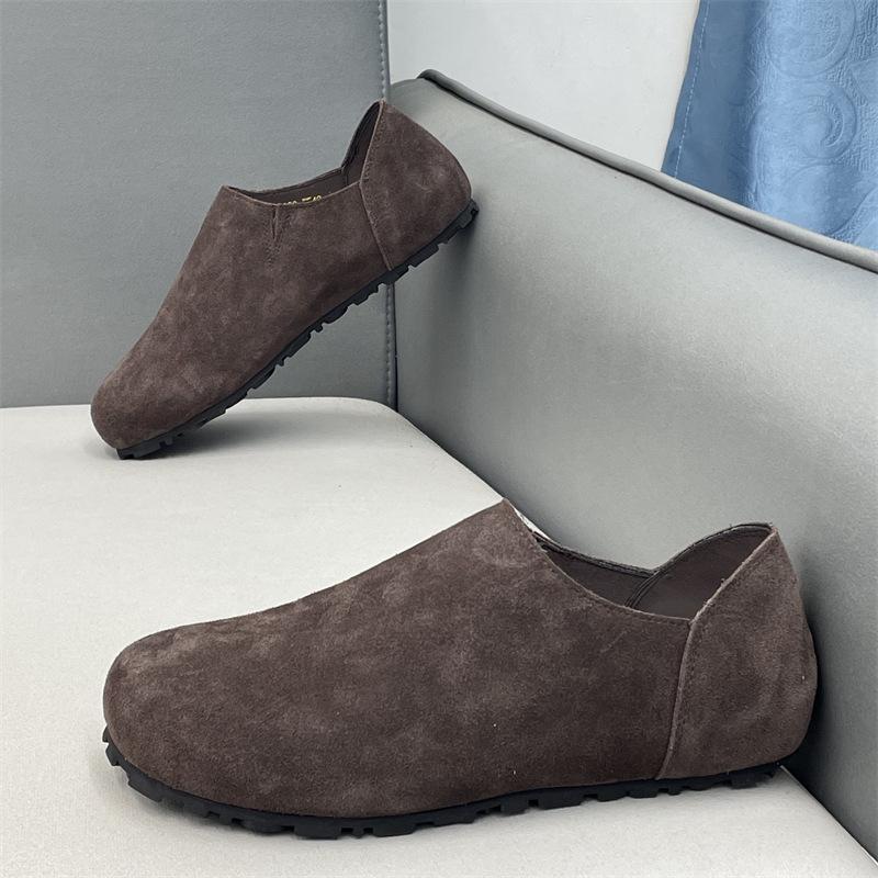 Cow velvet Birkenstocks autumn new lazy