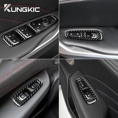 Voor Kia Stinger 2019 2020 2021 2022 2023 Echte Zachte Koolstofvezel Sticker LHD RHD Auto Deur Raam Knop Paneel Trim Accessoires
