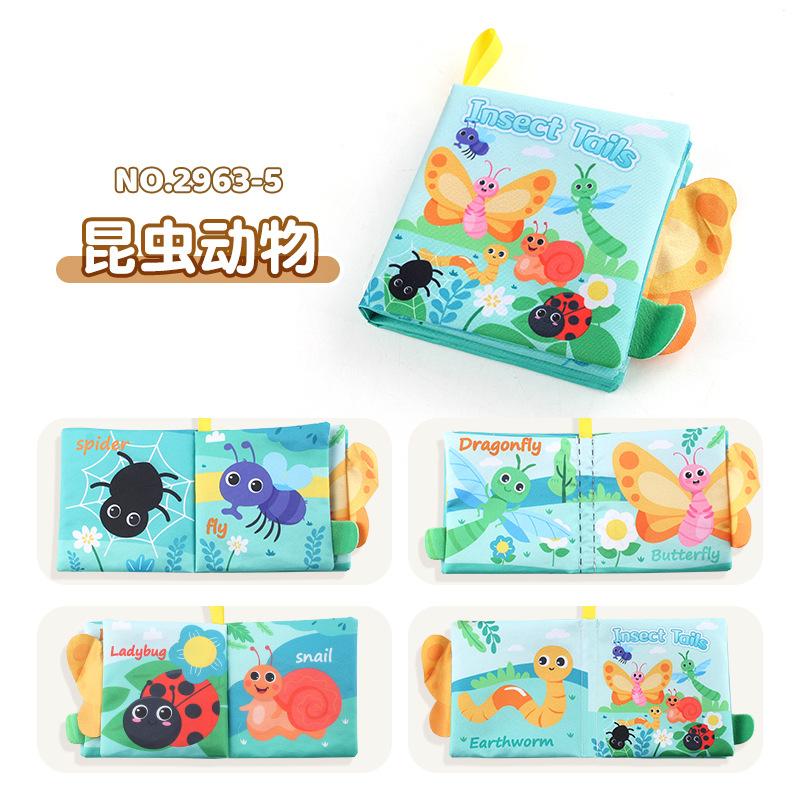 0-3 Years Old Baby Tail Cloth Book 6 Themes Forest Insects Animal Palm Book Early Education Toys