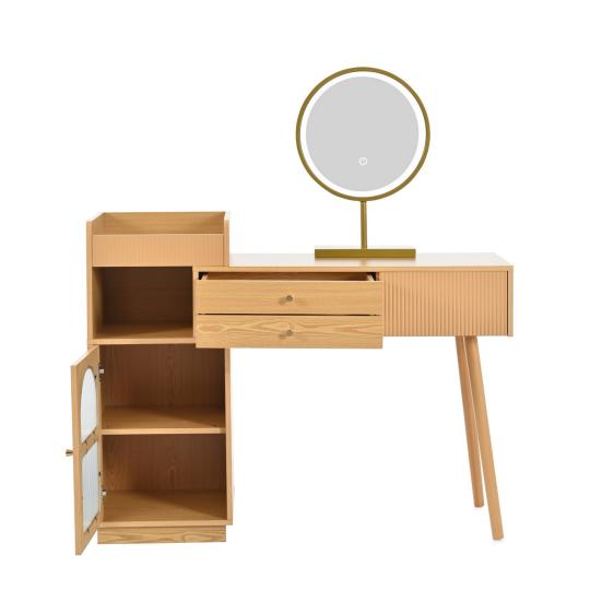 Toaletní stolek Silná nosnost Dostatečná úložná kapacita Prostorný stolní LED světelný design se zrcadlem bez otřepů 3barevný stolek