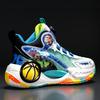 Boys Shoes Sports Shoes 2025 Spring and Autumn New Children's Mesh Breathable Basketball Shoes Middle Older Boys Boy Rotating Button