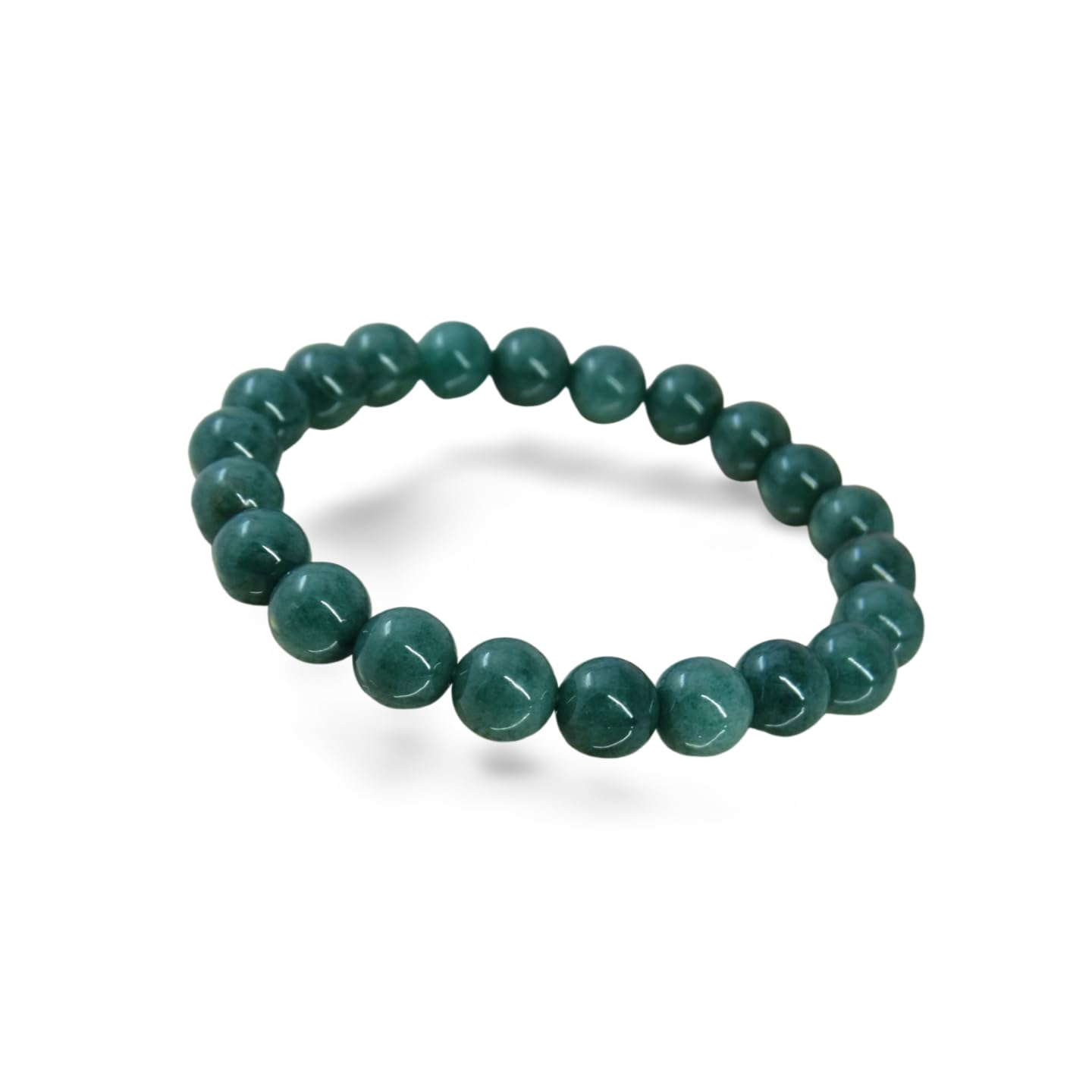 

Jade Genuine Natural Stone Bracelet Power Stone May Birthstone beads Women M circumference [Cat s Dream] (Burmese Jade) (8mm (inner approx. 15cm)) зелений