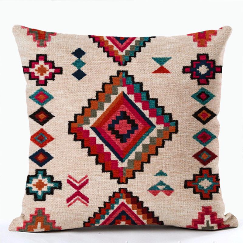 Böhmische Geometrische Muster Kissenbezug mit Kurzem Plüschdruck Wohnzimmer Sofa Dekoration Kissenbezug Kissenbezüge