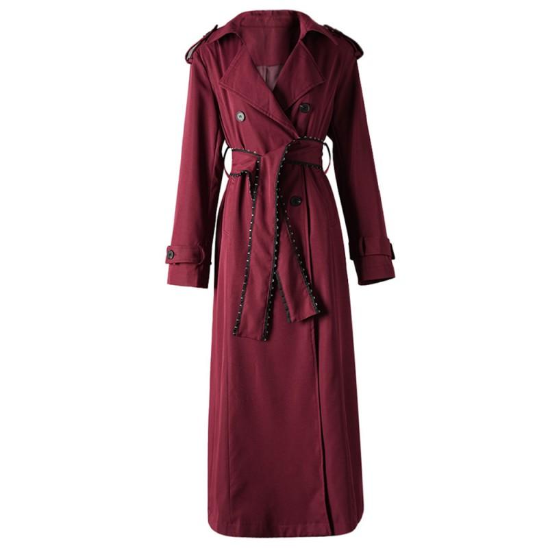 Elegant Double-Breasted Trench Coat Women With
