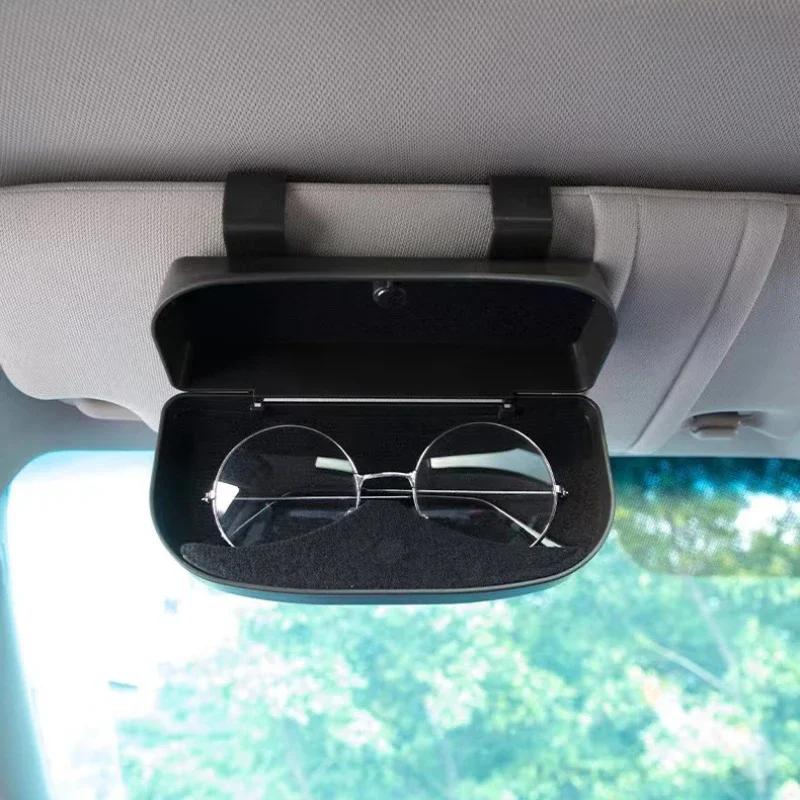 Magnetic Glasses Holder Clip Car Sun Visor Sunglasses Storage Case Organizer Eyeglasses Sunshade Auto Interior Accessory