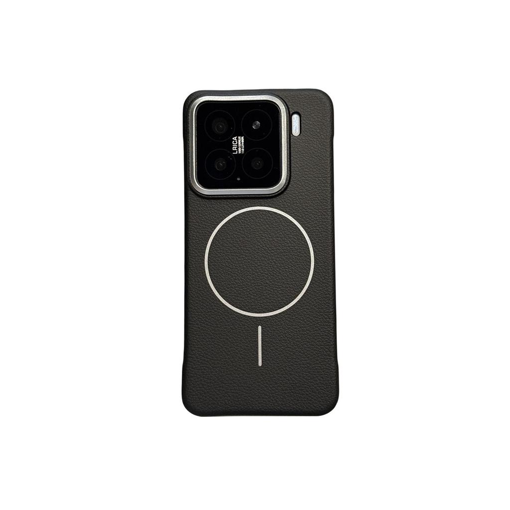 PC Borderless Leather Pattern Fine Ring Magnetic Attraction Is Suitable for Xiaomi Xiaomi15Pro Mobile Phone Case Xiaomi15 Protective Case