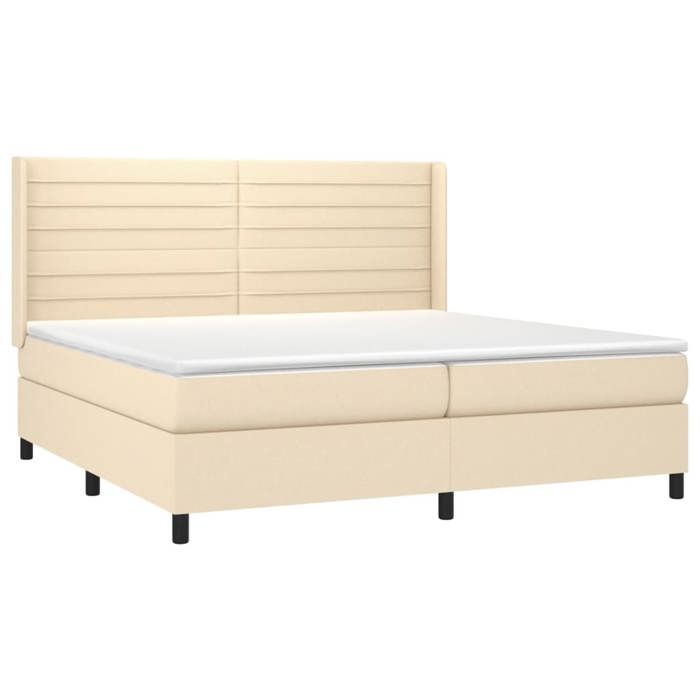 Maison Exclusive - Sommier à lattes de lit matelas et LED Crème 200x200 cm Tissu
