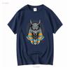 Anubis Ancient Egyptian God Of The Dead Egypt Anpu Jackal T Shirt Size S 5xl Vintage Washed Stretched Homme Streetwear