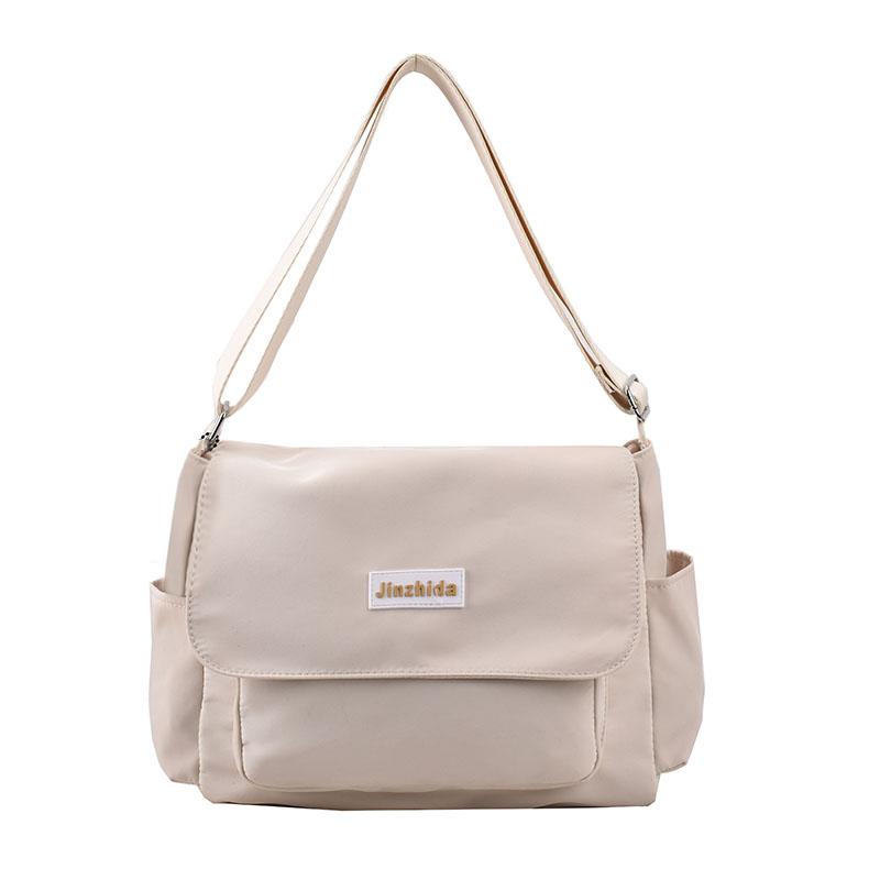 Simple School Student Shoulder Bag Nylon Handbags Solid Color Leisure Large Capacity Messenger Bag Male Female Tote Bag Satchels