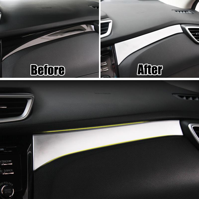 For Nissan Qashqai J11 2016 2017 2018  Chrome Glove Box Panel Trim Center Console Dashboard Cover Molding Matte Car Styling