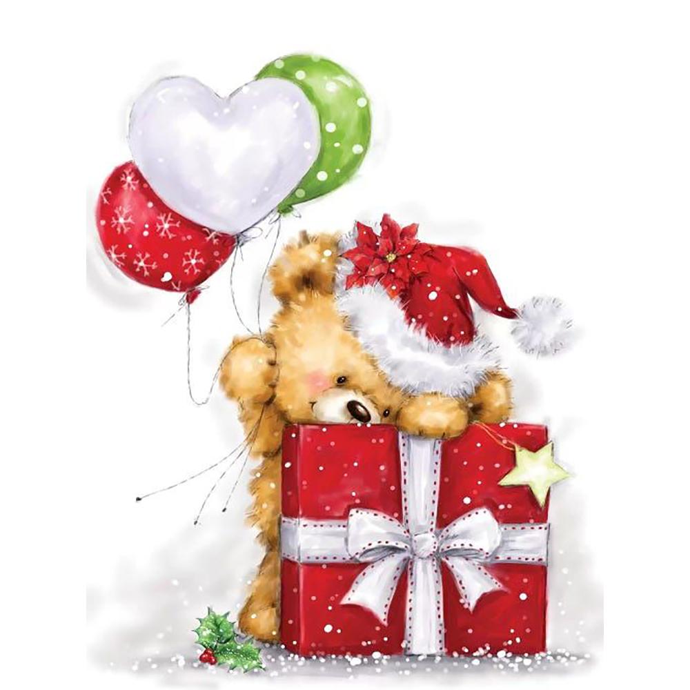 Diamond Painting Christmas Teddy Bear Picture Of Rhinestone Diamond Embroidery Cartoon Mosaic Handmade Christmas Gift