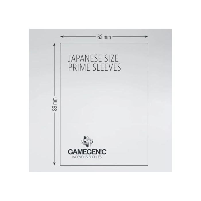 Protège-cartes japonais - Gamegenic - Lot de 60 - Dos opaque noir - Aspect brillant - Format 62x89 mm - Sans acide