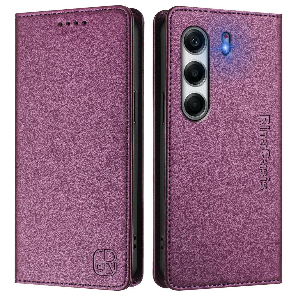 For TECNO Camon 40 Pro 4G Leather Case RINACASIS RC01 Phone Cover with RFID Blocking Wallet Stand