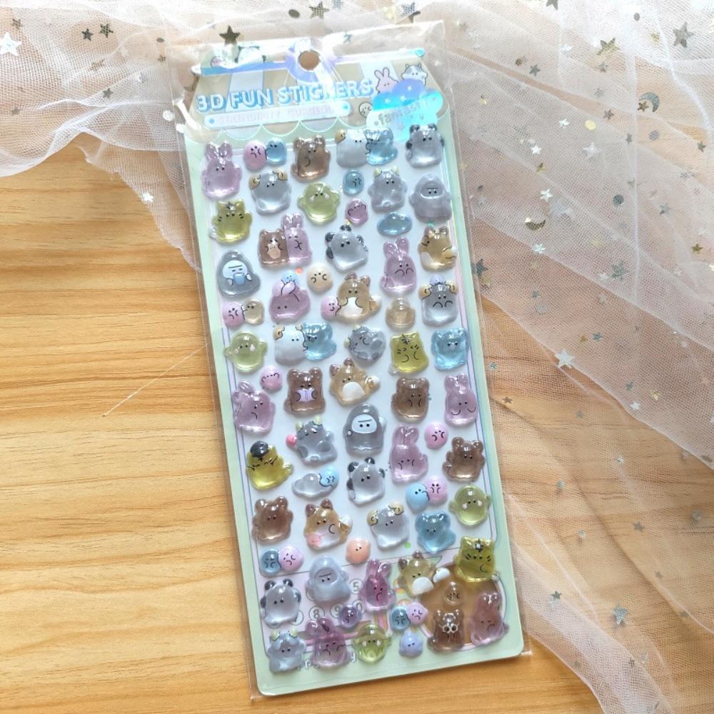 Cute 3D Ghost Stickers, 4pc Kawaii Cartoon Decals for Phone & Notebook Decor, Anime Worlds Collection for Kids