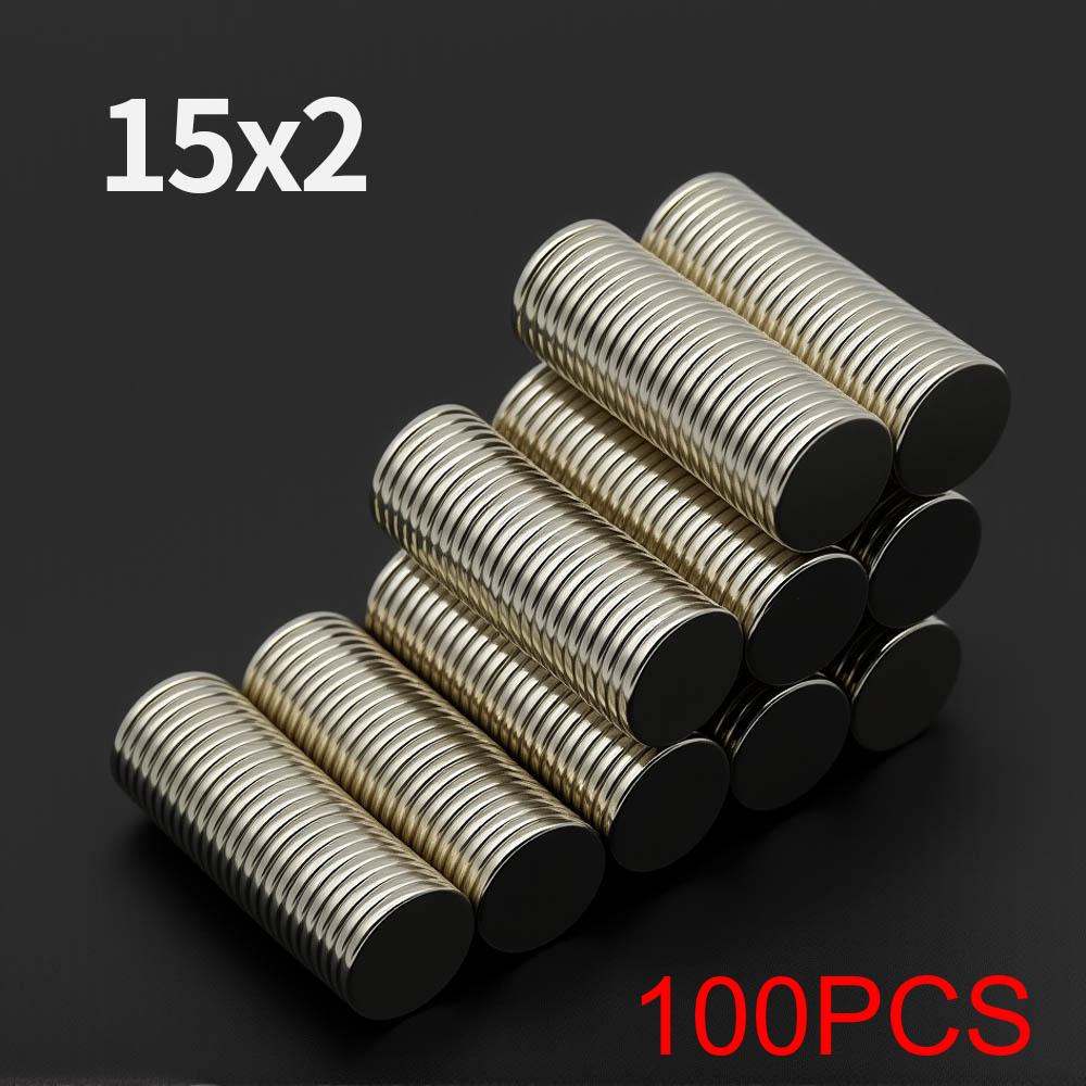 15x2mm Powerful Neodymium Magnet N35 NdfeB Permanent Magnetic imanes Round Super Strong Fridge Magnets DIY